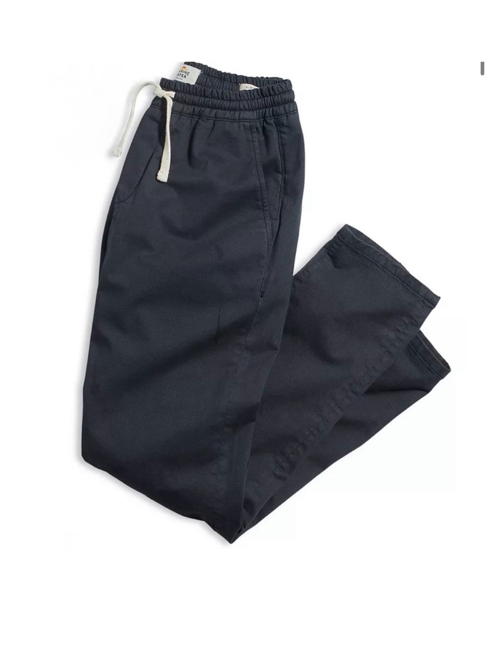 Marine Layer Black Elastic Waist Drawstring Pants